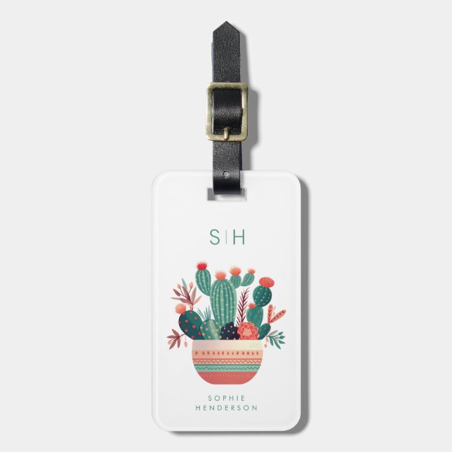 Flower Vase Luggage Tag (Front Vertical)