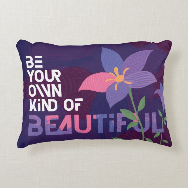 Flower Vector Quote Accent Pillow (Front)