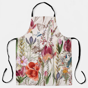 Flower vintage pattern with assorted plants. Vinta Apron