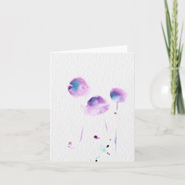 Flower watercolor blank note card. card (Front)