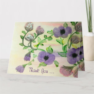 Flower Watercolor Thank You Card