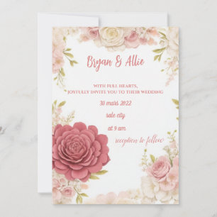 flower wedding invitation