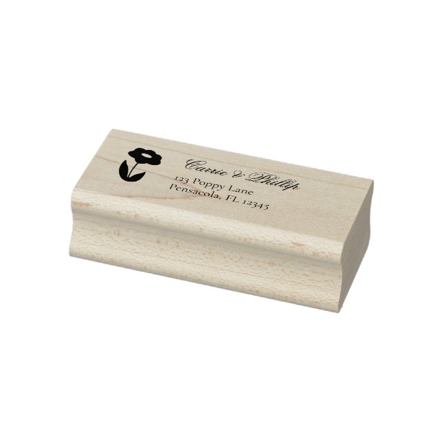Flower Wedding Invitation Return Address Stamp (Stamp)