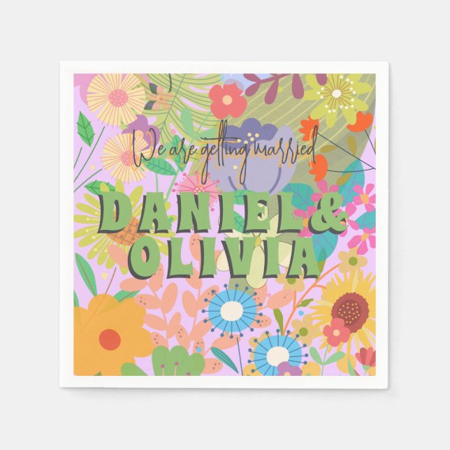 Flower Wedding Napkin (Front)