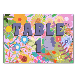 Flower Wedding Table Number