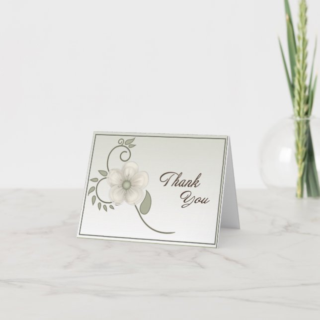 Flower Wedding Thank You Card (Front)