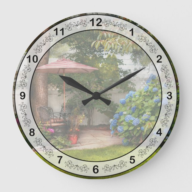 Flower - Westfield, NJ - Private paradise Large Clock (Front)