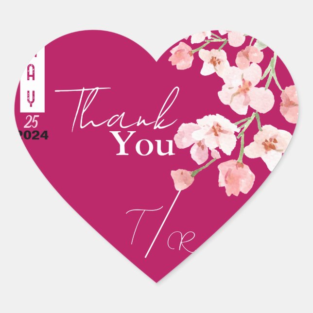 Flower wine heart sticker (Front)