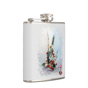 Flower winery/Still life of flowers Hip Flask