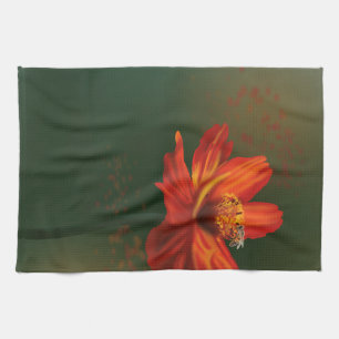 Flower with bee kitchen towel