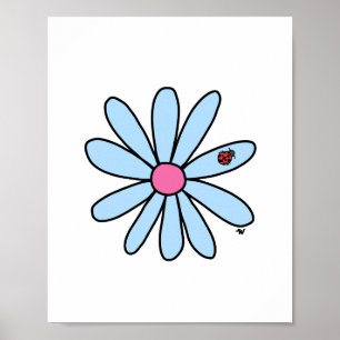 Flower with Ladybug Poster