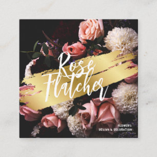 Flower Workshop Black Gold Appointment Card