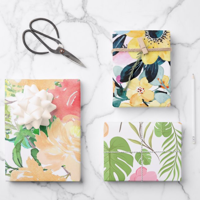 Flower Wrapping Paper | Vibrant Floral Design (Front)
