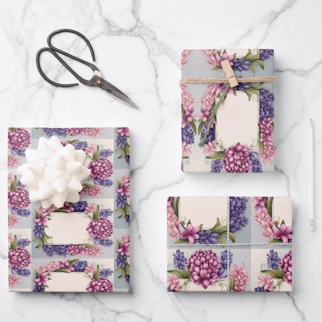 Flower Wrapping with space for your message Paper Sheet (Front)