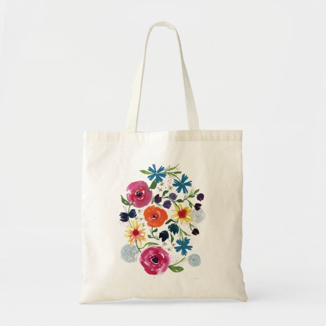 Flower Wreath Boho Tote Bag (Front)