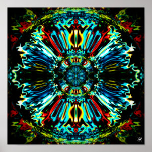Flower X v2.1 - colourful patterns pareidolia Poster