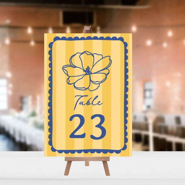 Flower Yellow Stripe Wedding Invitation (Creator Uploaded)