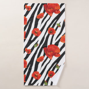 flower zebra seamless pattern bath towel