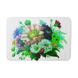 flowered bath mat