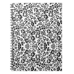 Flowered black and white notebook. notebook