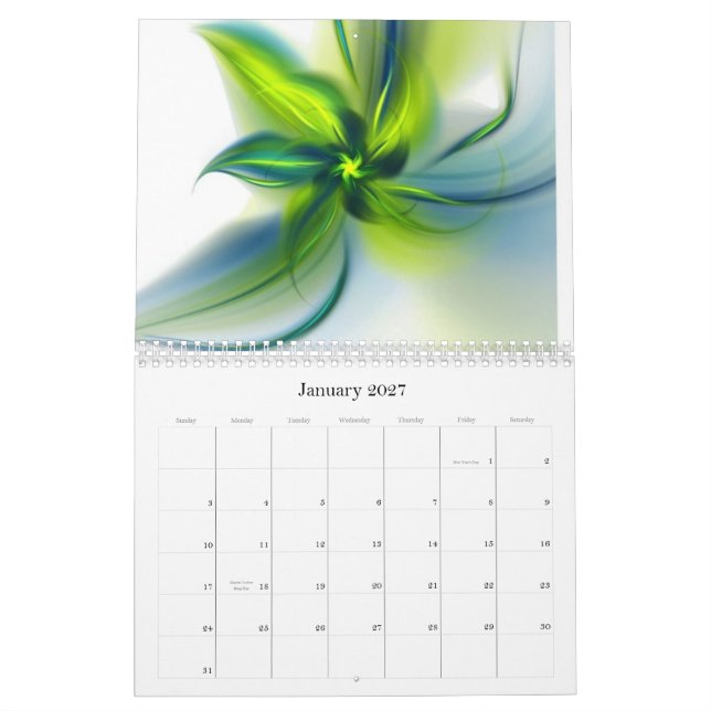 Flowered calendar (Jan 2027)