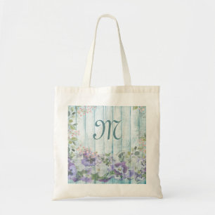 Flowered Fence Monogrammed Tote Bag