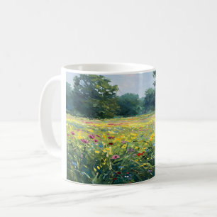Flowered field coffee mug