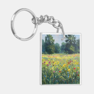 Flowered field keychain