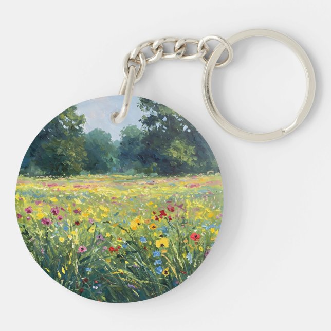 Flowered field keychain (Back)