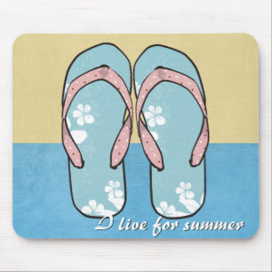 Flowered Flipflops Mousepad