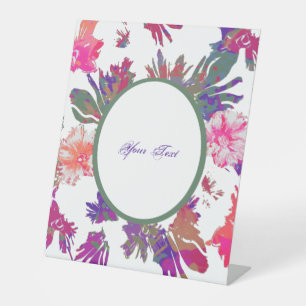 Flowered Framed Design Pedestal Sign