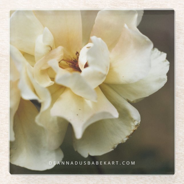 Flowered Glass Coaster (Front)