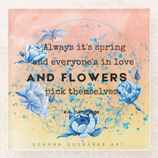 Flowered Glass Coasters