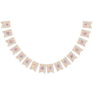 Flowered Happy Birthday Banner In Pastel Shades