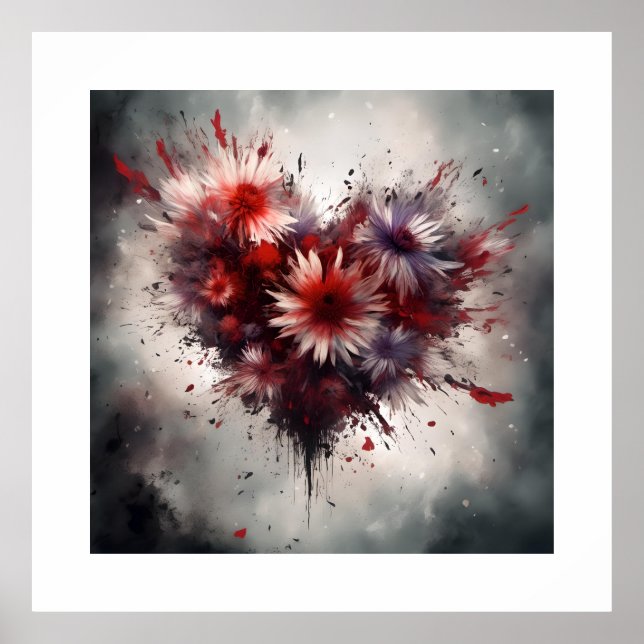 Flowered Heart Poster (Front)