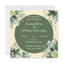 Flowered Irish Wedding Invitation