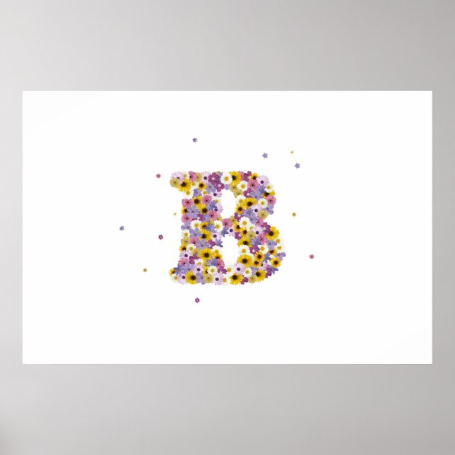 Flowered monogram 'B' Poster (Front)