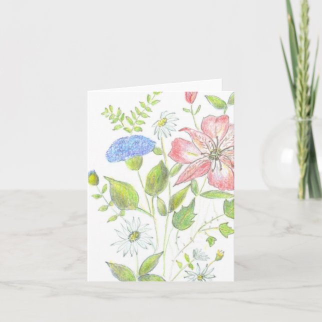 Flowered Note Card (Front)