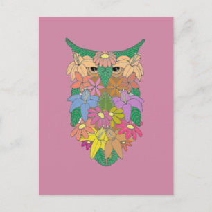Flowered Owl Postcard