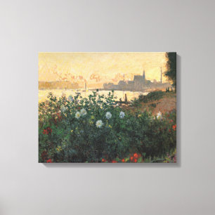 Flowered Riverbank, Argenteuil - Claude Monet Canvas Print