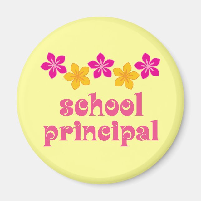 Flowered School Principal Magnet (Front)