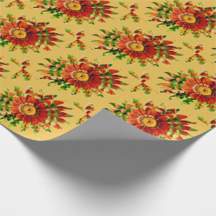 Flowered Starburst Wrapping Paper