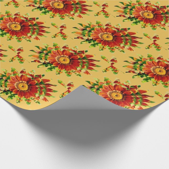 Flowered Starburst Wrapping Paper (Corner)