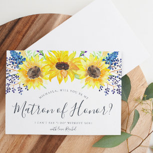 Flowerfields Be My Matron of Honor Card