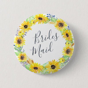 Flowerfields Bridesmaid 2 Inch Round Button