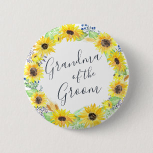 Flowerfields Grandmother of the Groom 2 Inch Round Button