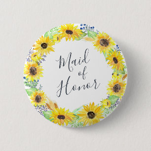 Flowerfields Maid of Honour 2 Inch Round Button