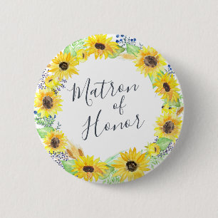 Flowerfields Matron of Honour 2 Inch Round Button