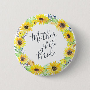 Flowerfields Mother of the Bride 2 Inch Round Button