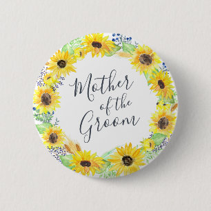 Flowerfields Mother of the Groom 2 Inch Round Button